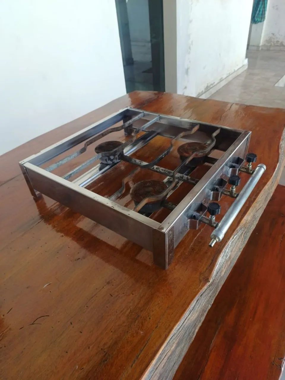 Fogareiro inox 3 bocas alta pressão para caminhoneiro - Foto 4