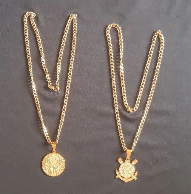 Cordão e aneis  folheado Times 18k - Foto 2