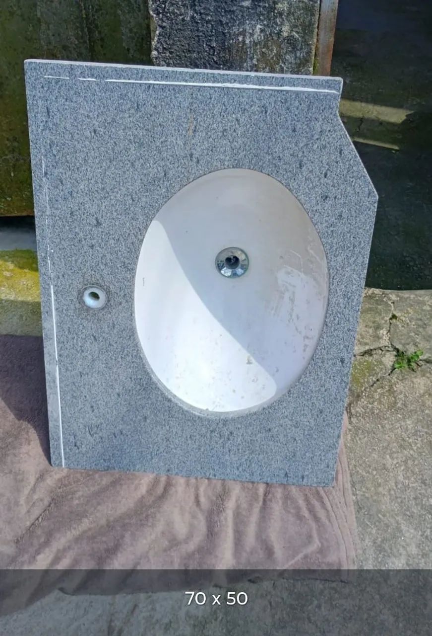 Pia banheiro Granito cinza 0,70 x 0,50 - Foto 2