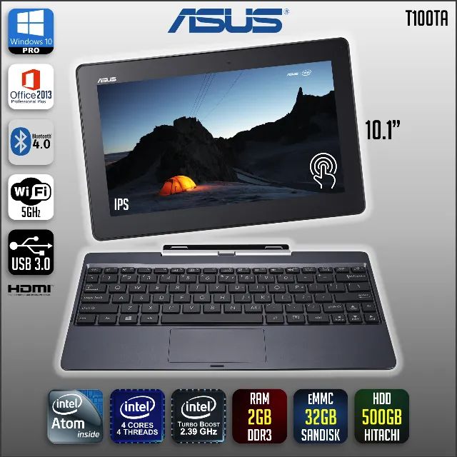 Notebook Tablet 2 em 1 Asus Transformer T100ta