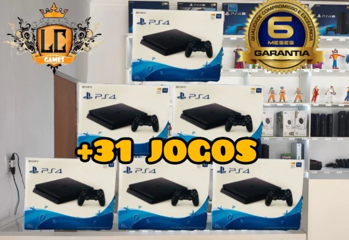 PS4 SLIM 1TB COM: 31 JOGOS e 06 MESES GARANTIA e BRINDES - LOJA FISICA