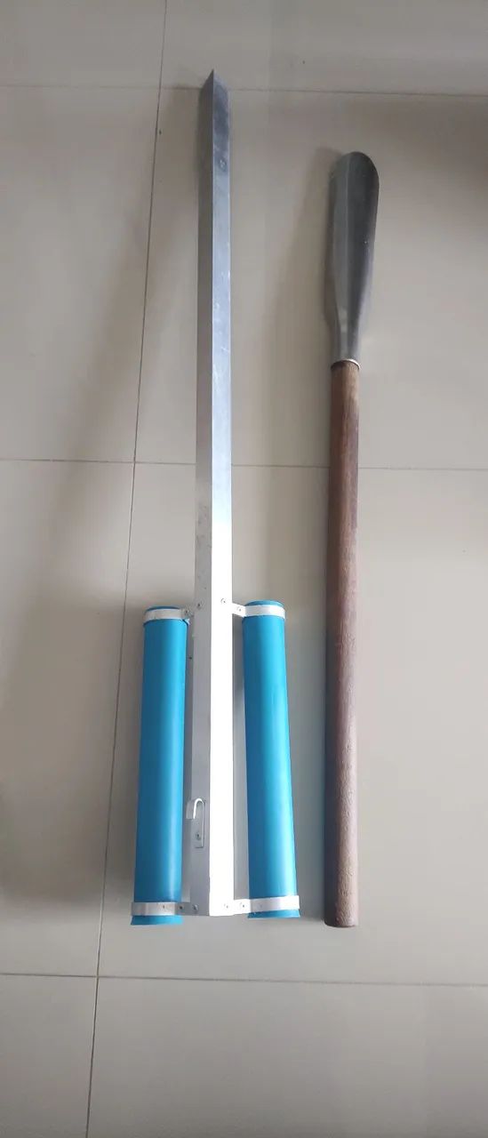 Suporte duplo de caniço e pá para usca