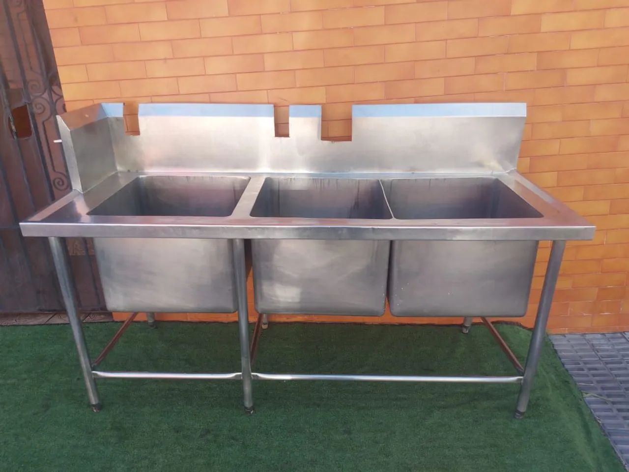 Pia industrial inox 304 3 cubas