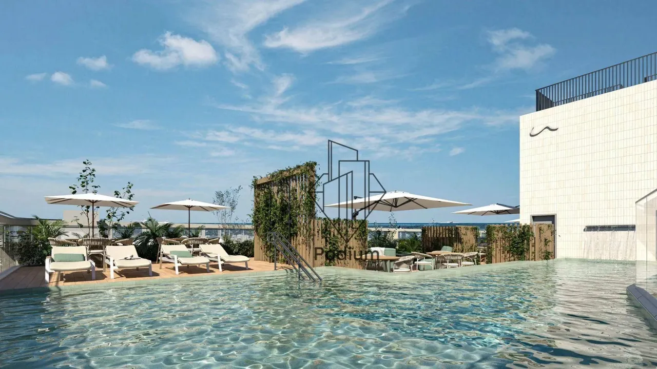 Flats estilo loft Duplex com varanda / sacada em Condominio Club à 115m da praia em Ponta