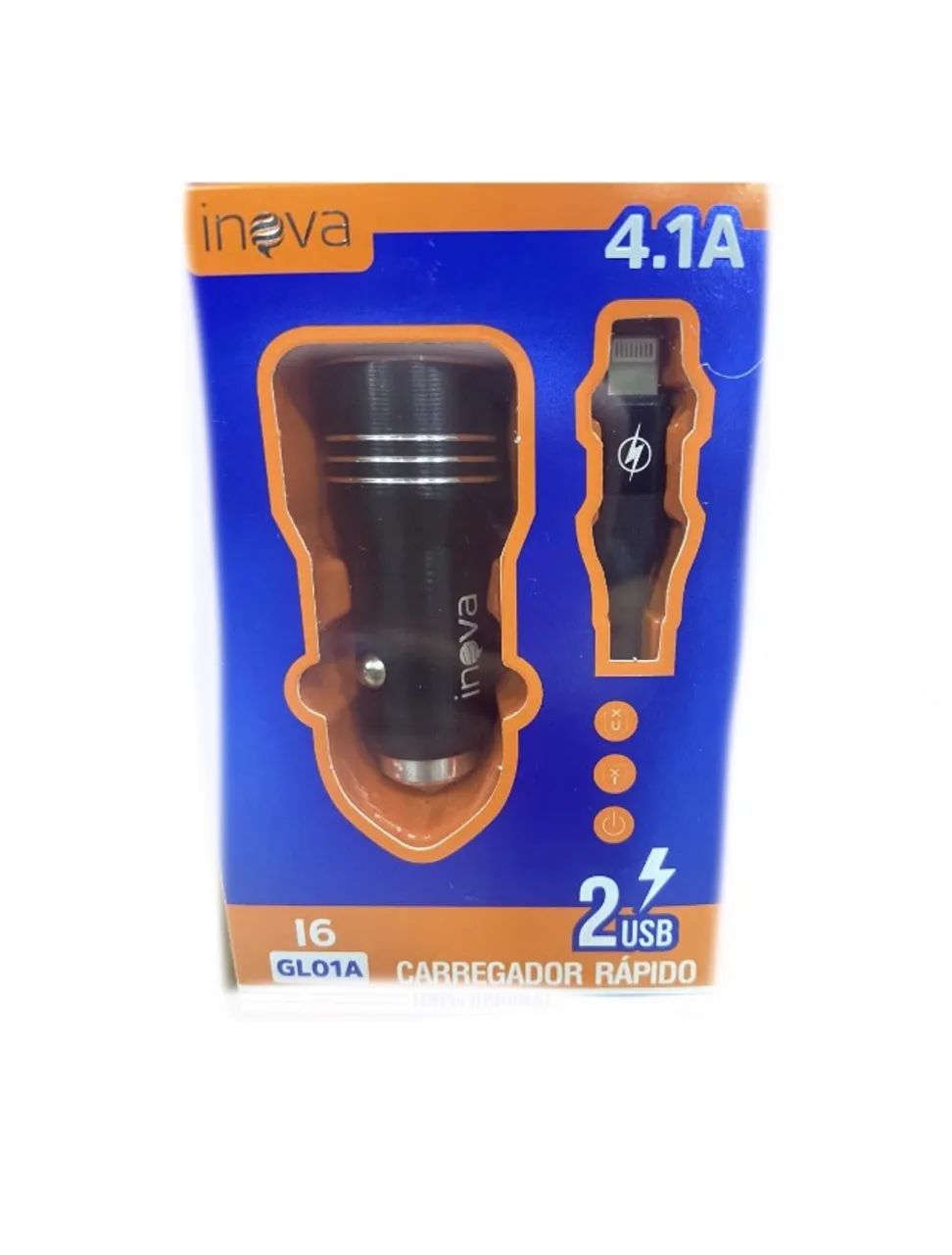 Carregador Veicular 2 USB com cabo incluso - Foto 3
