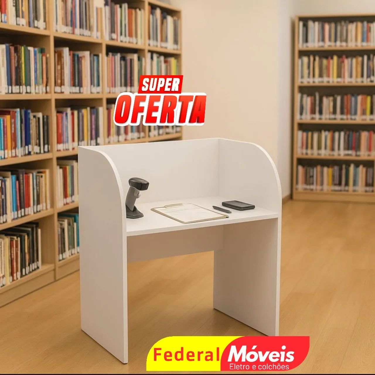 Escrivaninha de Atendimento Baía 1,16x0,83 - Conforto e qualidade!