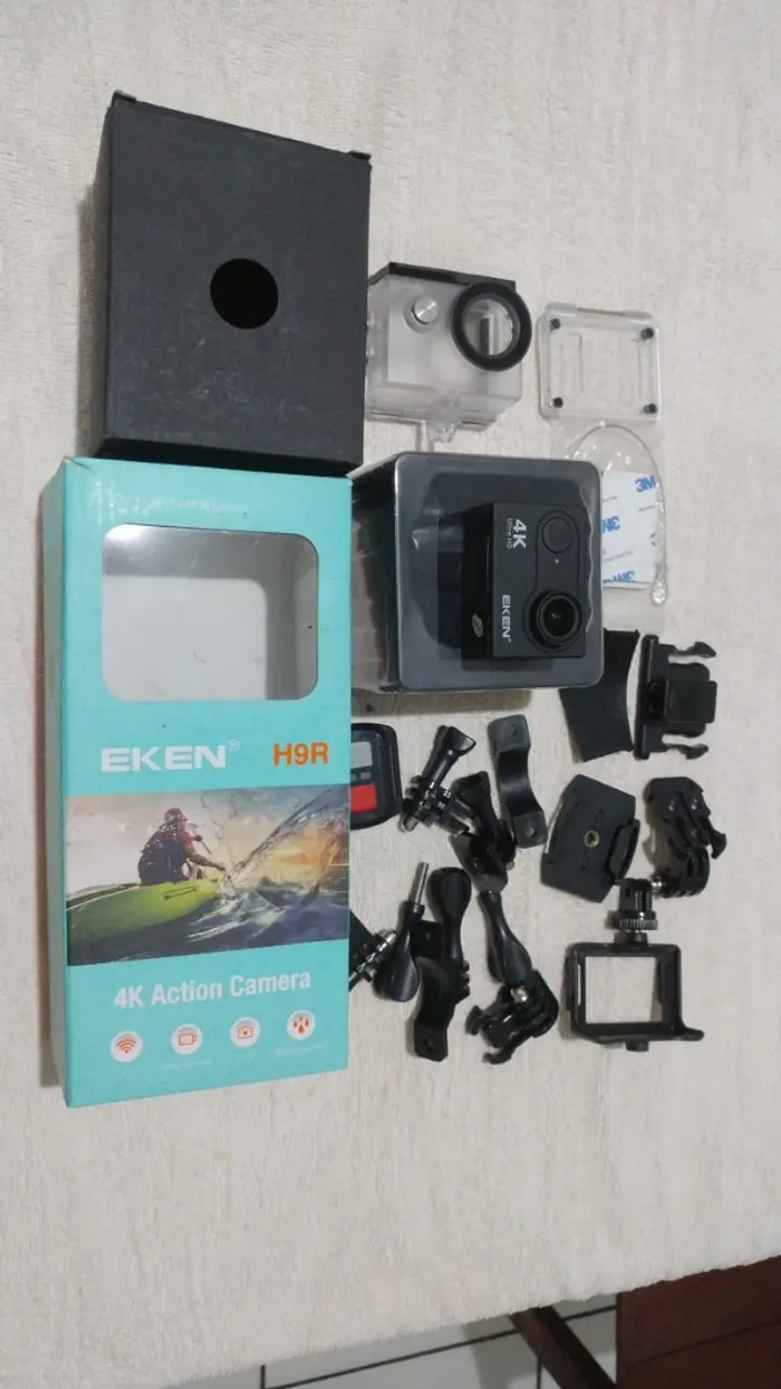 Eken 4k 9HR Câmera de Ação ORIGINAL na Caixa e com Acessórios