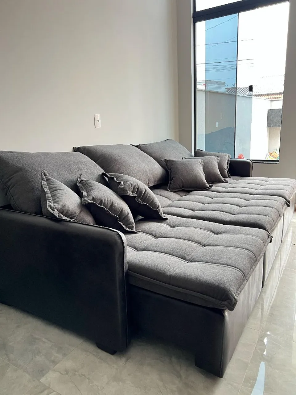 Sofa cama que aproveitam ao máximo seu espaço braços slim sem caixaria