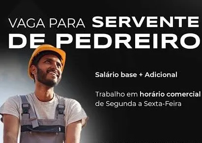 Vaga para servente em construtora