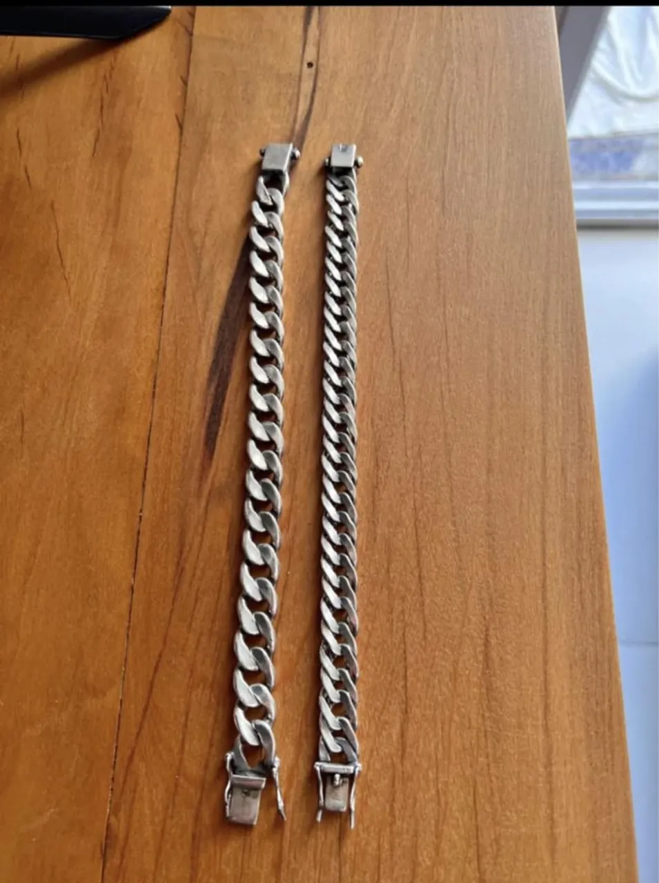 2 Pulseiras de prata 950 grossas
