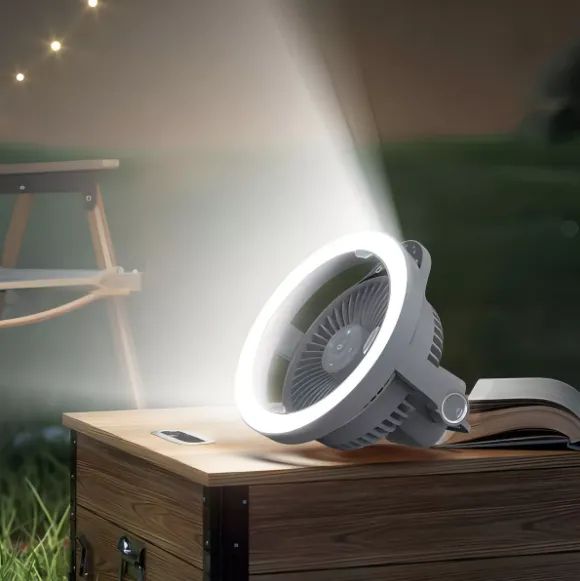 MINI VENTILADOR LUMINARIA REGARREGAVEL COM CONTROLE REMOTO LELONG LE-5701 - Foto 3