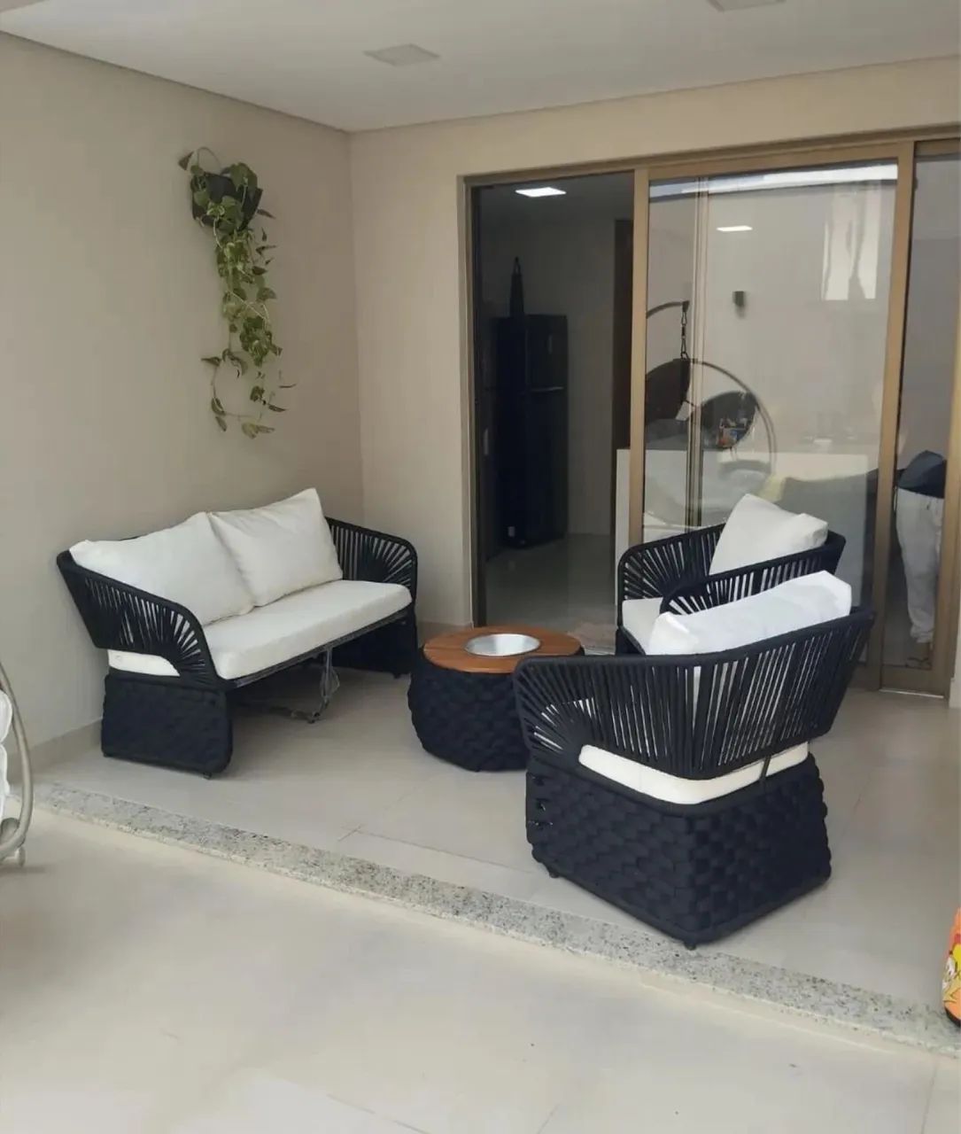 Jogo de área em tricô Náutico 