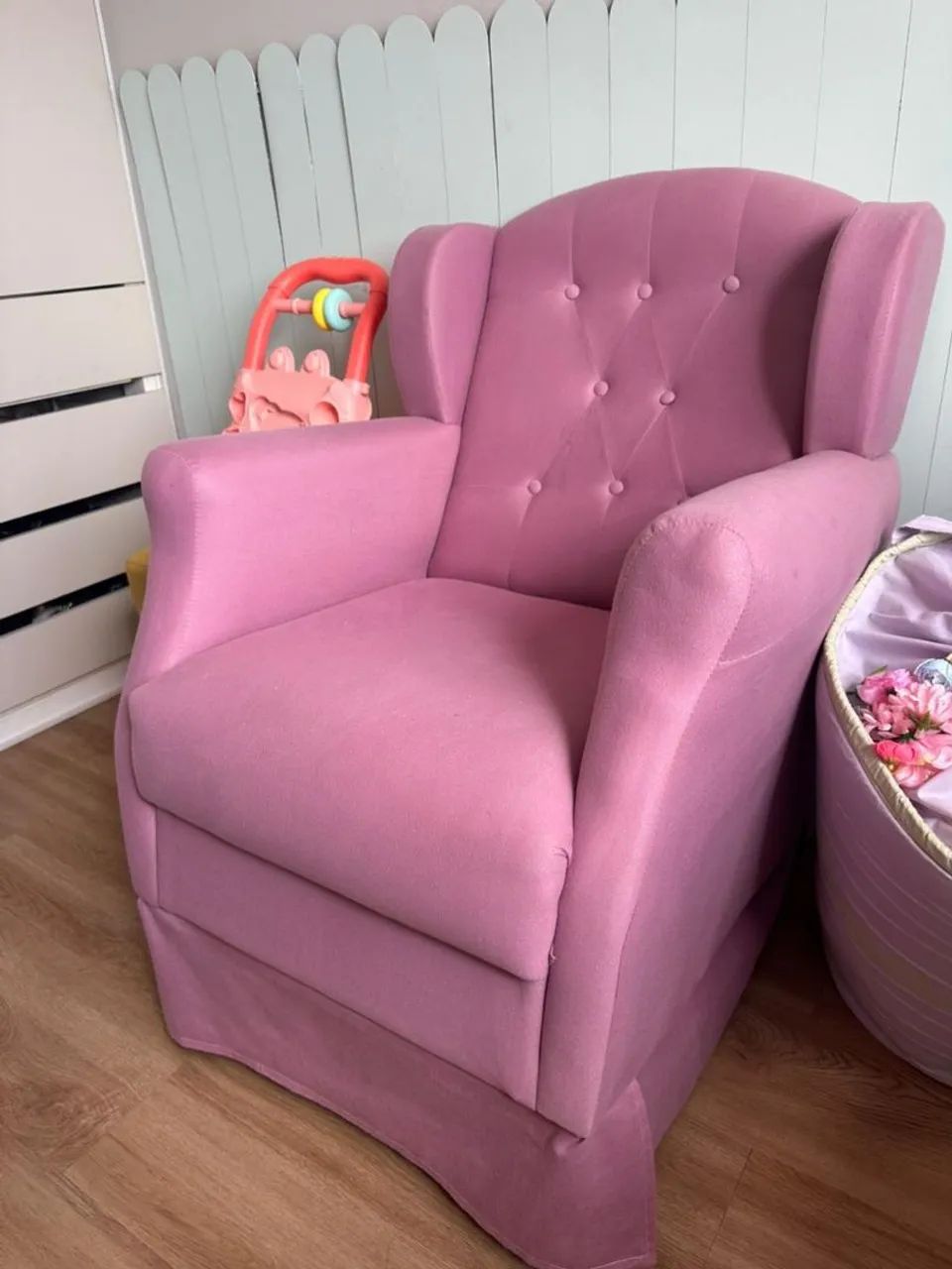 Poltrona De Amamentação Com Balanço E Puff Letícia Rosa - Ph - Foto 2