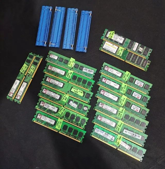 Memória Ddr Ddr2 512mb 1Gb 2Gb 16 Memórias para PC e 4 dissipadores de alumínio - Foto 2