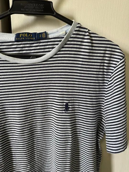 Camiseta Polo Ralph Lauren listrada azul e branca