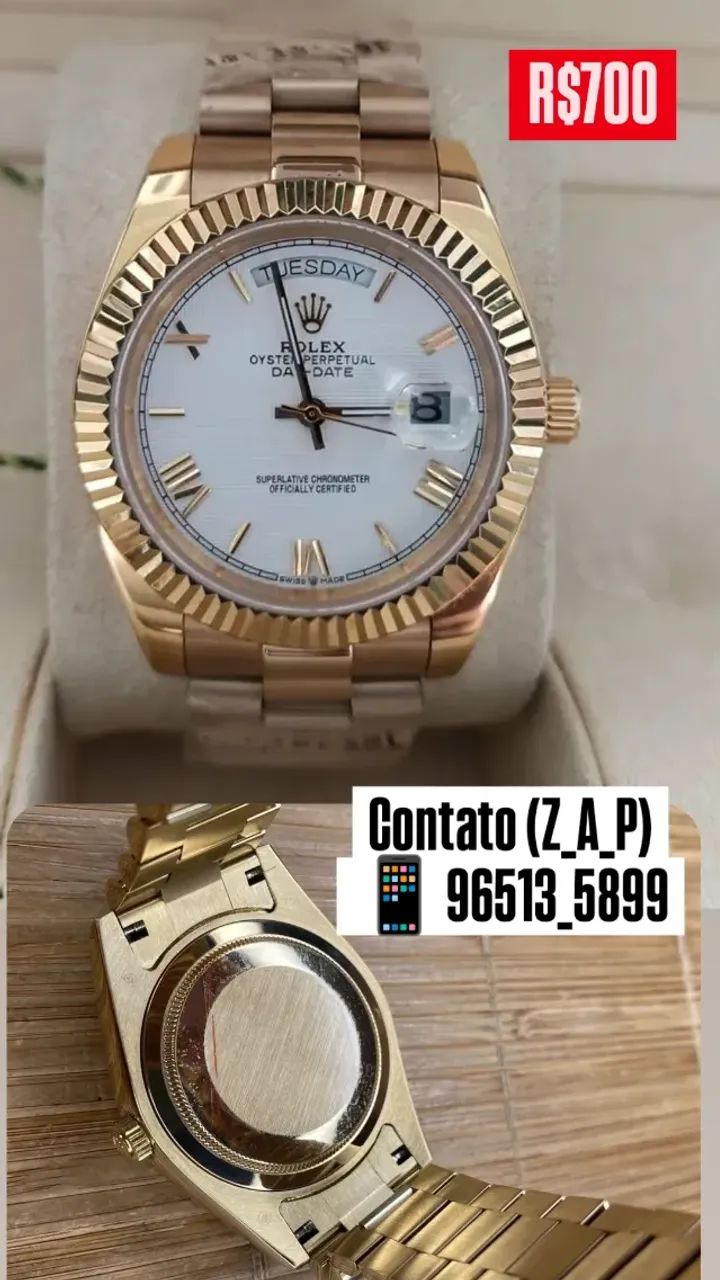 Relógio ROLEX DAY DATE AUTOMÁTICO DOURADO COM MOSTRADOR BRANCO  - Foto 2