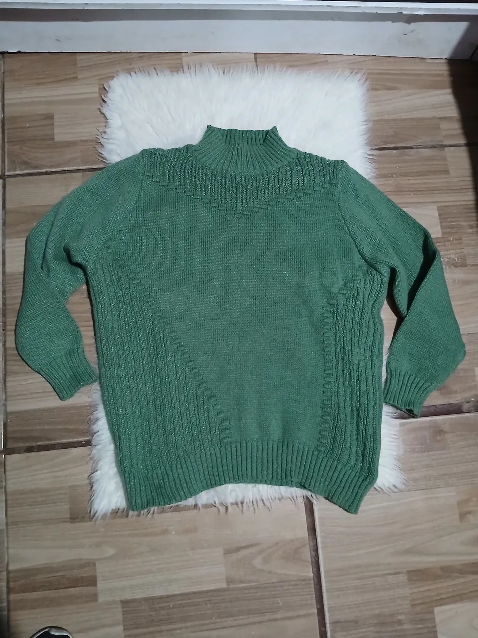 Suéter Verde Tricot Gola Alta