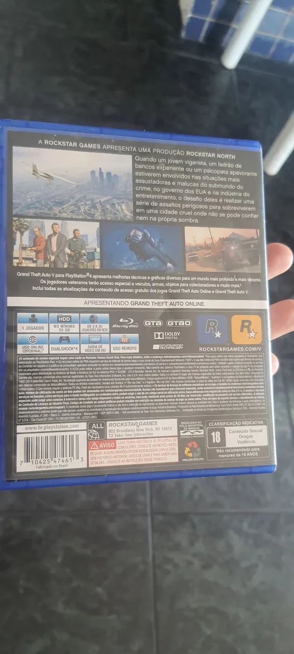 GTA 5 pra ps4 mídia física cd novinho - Foto 2