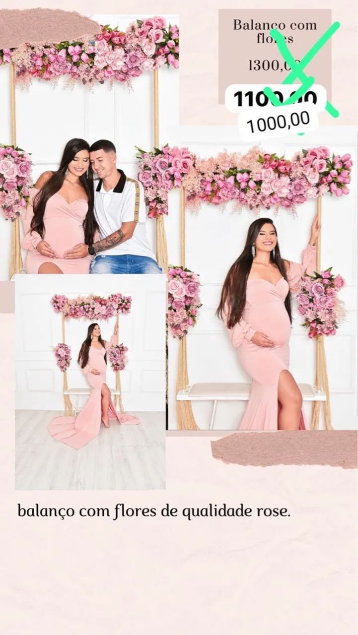 Balanço Floral rose-  Instagramavel para Eventos e Ambientes - Foto 2