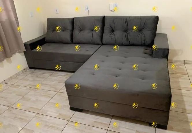 Sofá de canto com puff - Foto 4