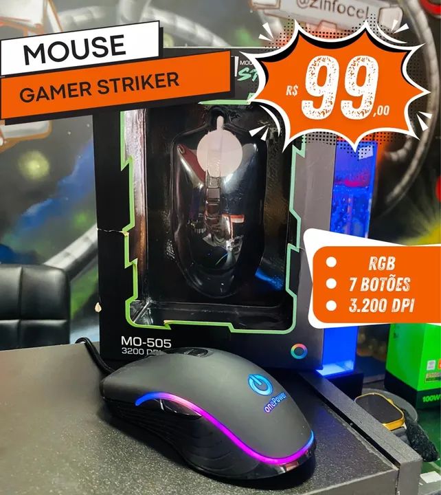 Mouse Gamer Striker MO-505 - RGB - 3200 DPI - OnePower