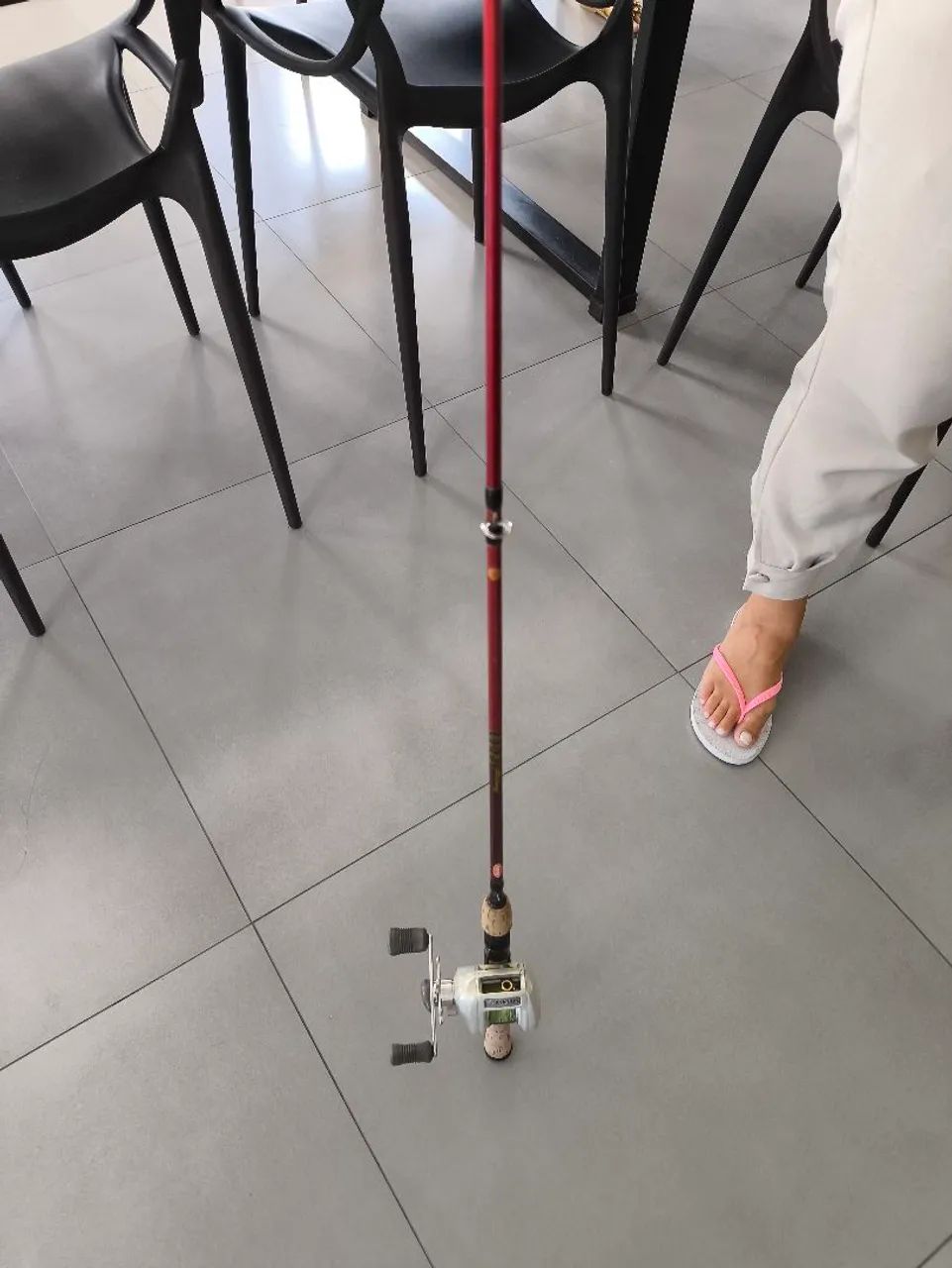 Carretilha Shimano chronarch e vara fibra de carbono  - Foto 2