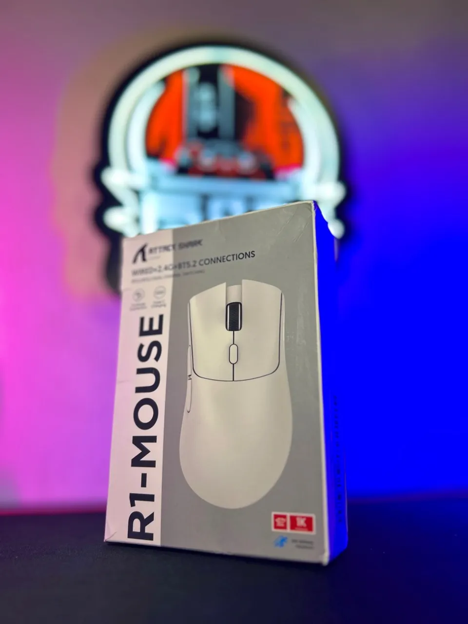 Mouse Attack Shark R1 Sem fio Wireless Branco