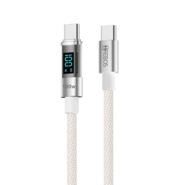 Cabo Cel Hrebos CB-371C USB-C para USB-C 1m 3.1A 100W - WZetta - Foto 2