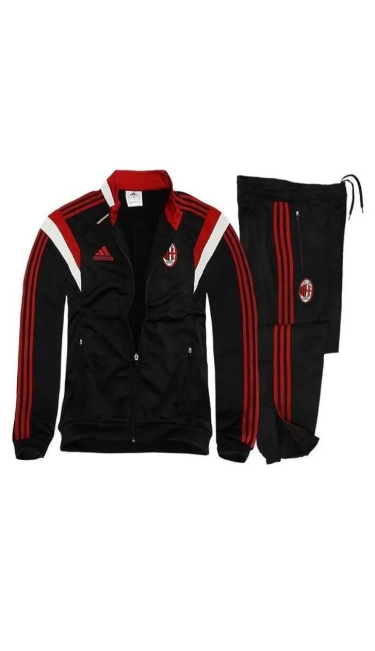 Conjunto Adidas AC Milan - Preto com Vermelho