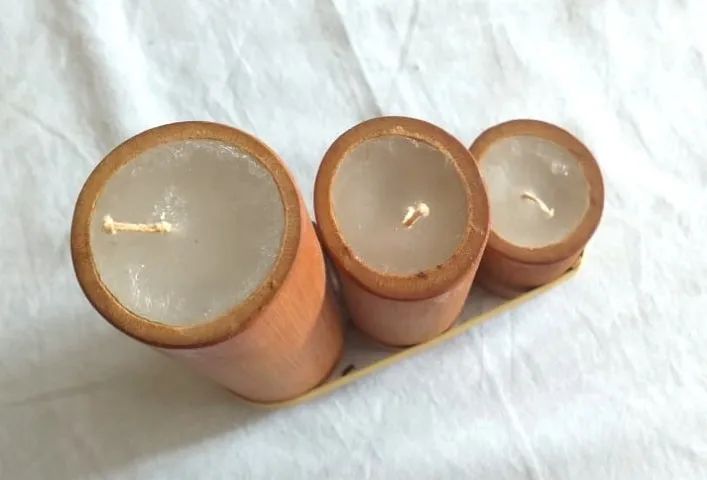Trio de velas aromatizadas japonesas com ideogramas traduzidos para o português. Novas. - Foto 5
