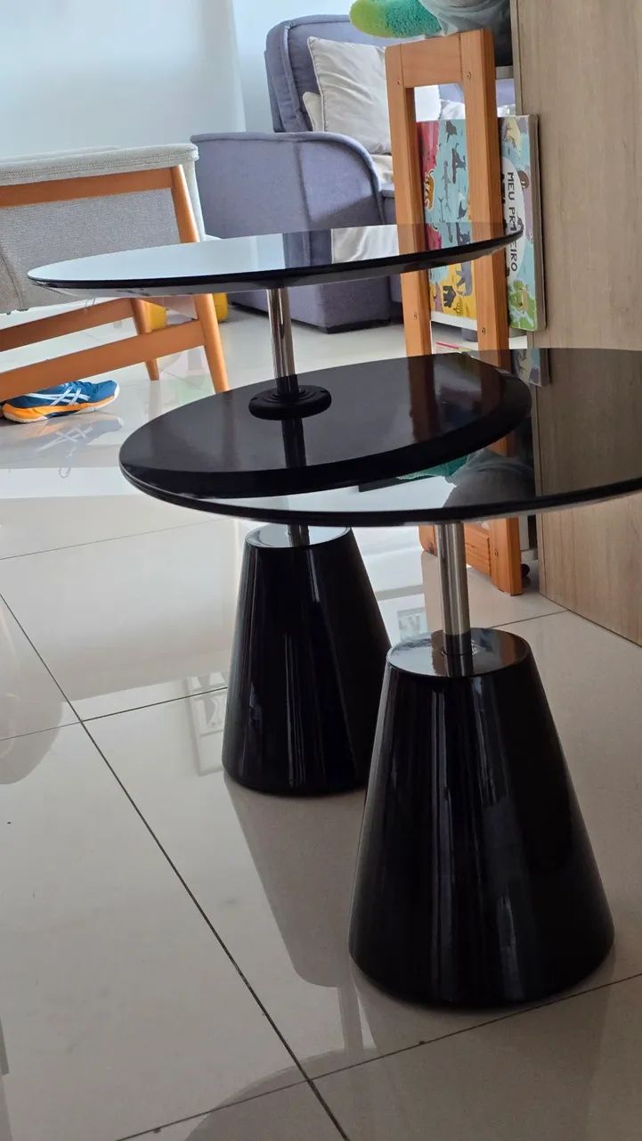 ? Conjunto de mesa de canto preto - Design Moderno - Foto 4