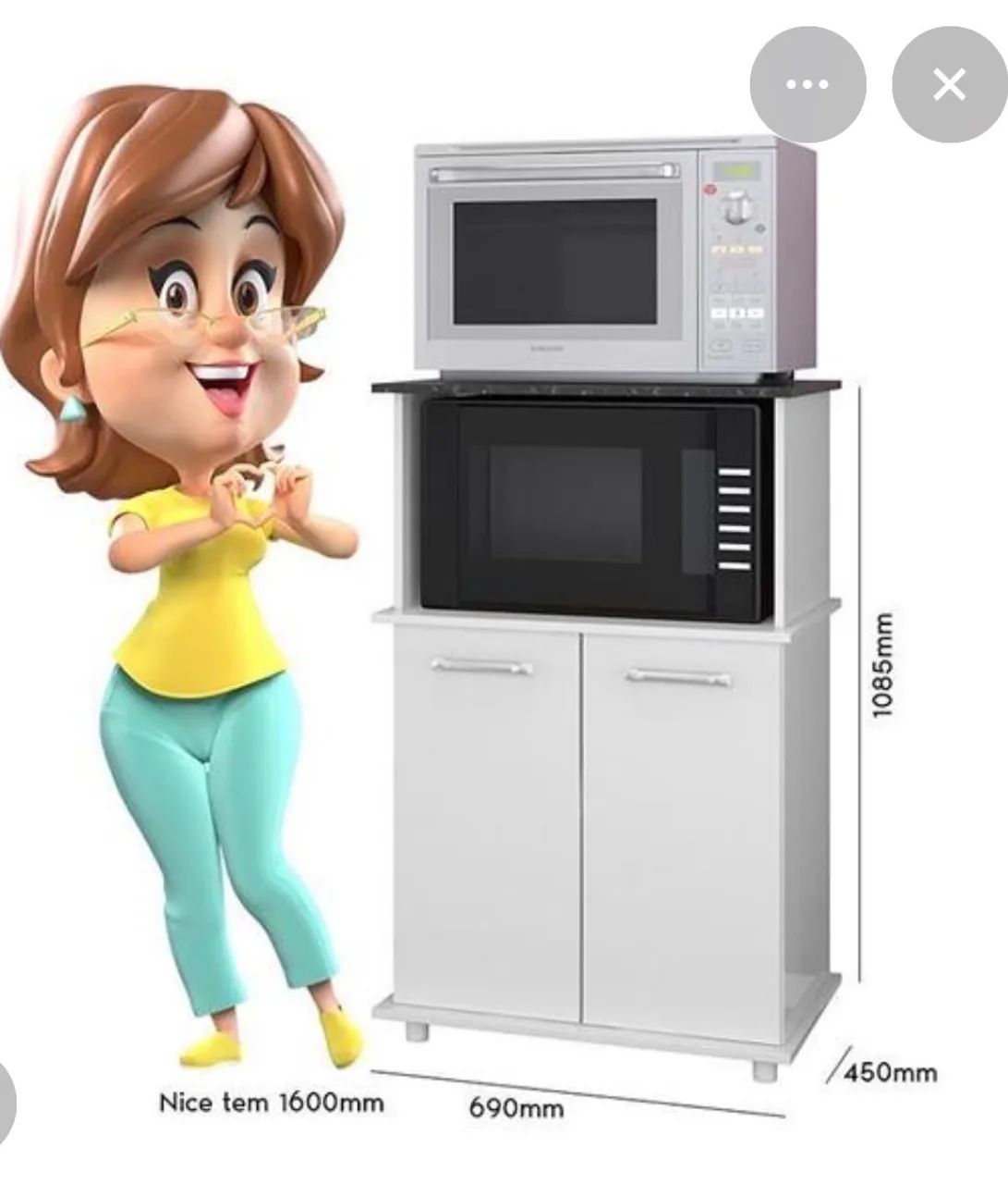 Balcão Para Microondas e Forno Eléctrico Novo  - Foto 2