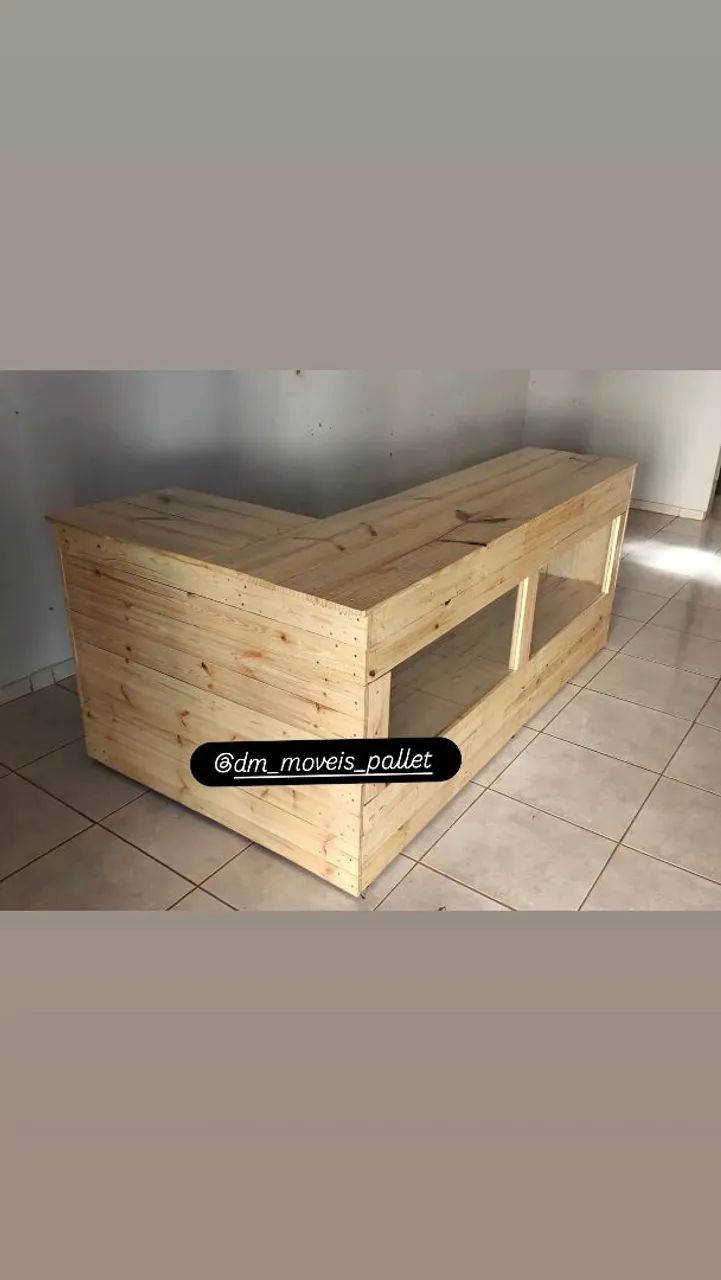 Balcão caixa pallet rústico 