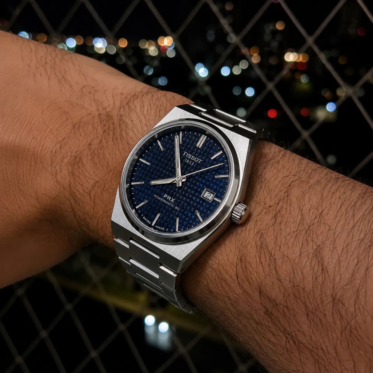 Tissot PRX 40mm - Mostrador Waffle Azul - Foto 4