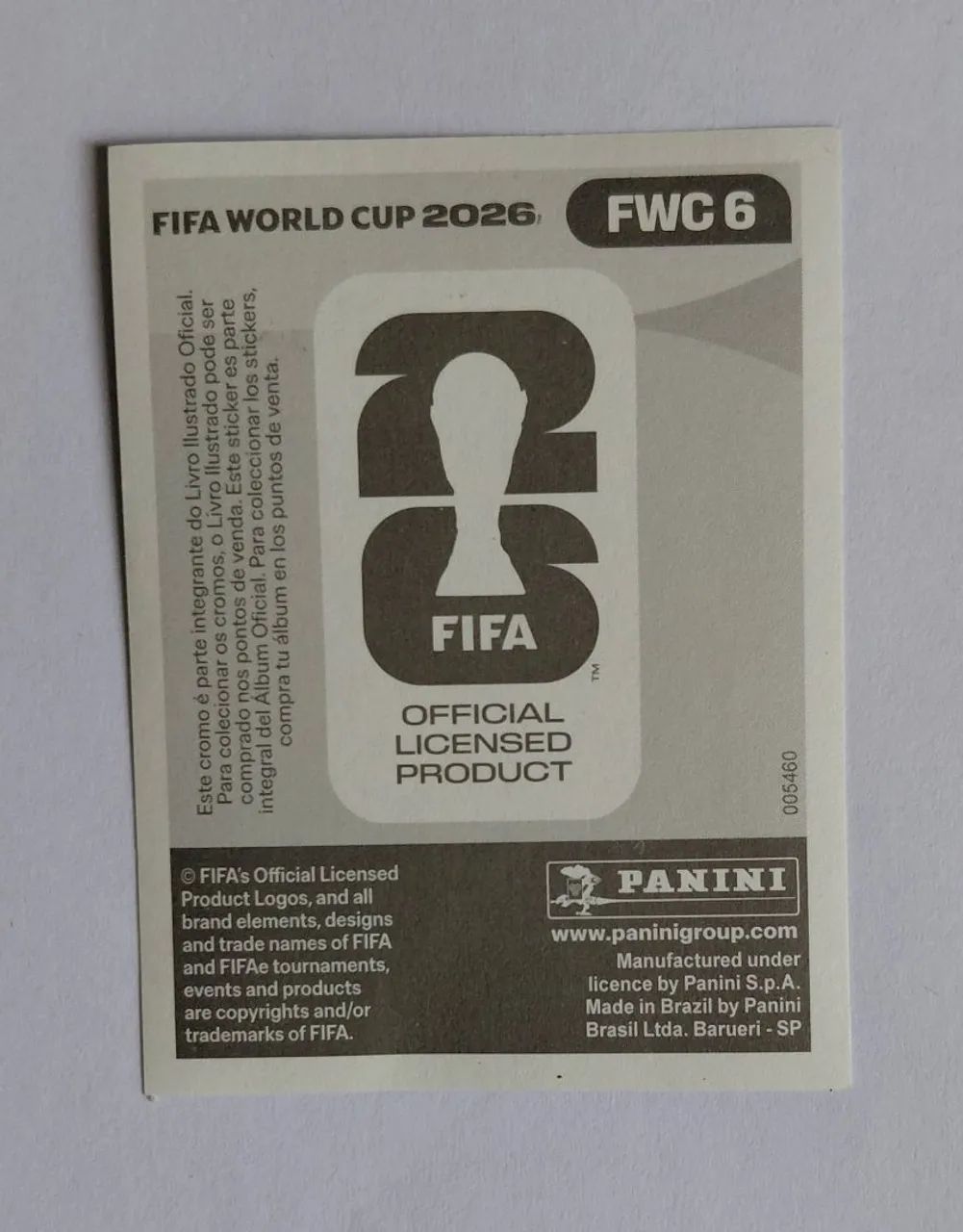 Figurinha FWC 6 Copa do Mundo 2026 - Foto 2