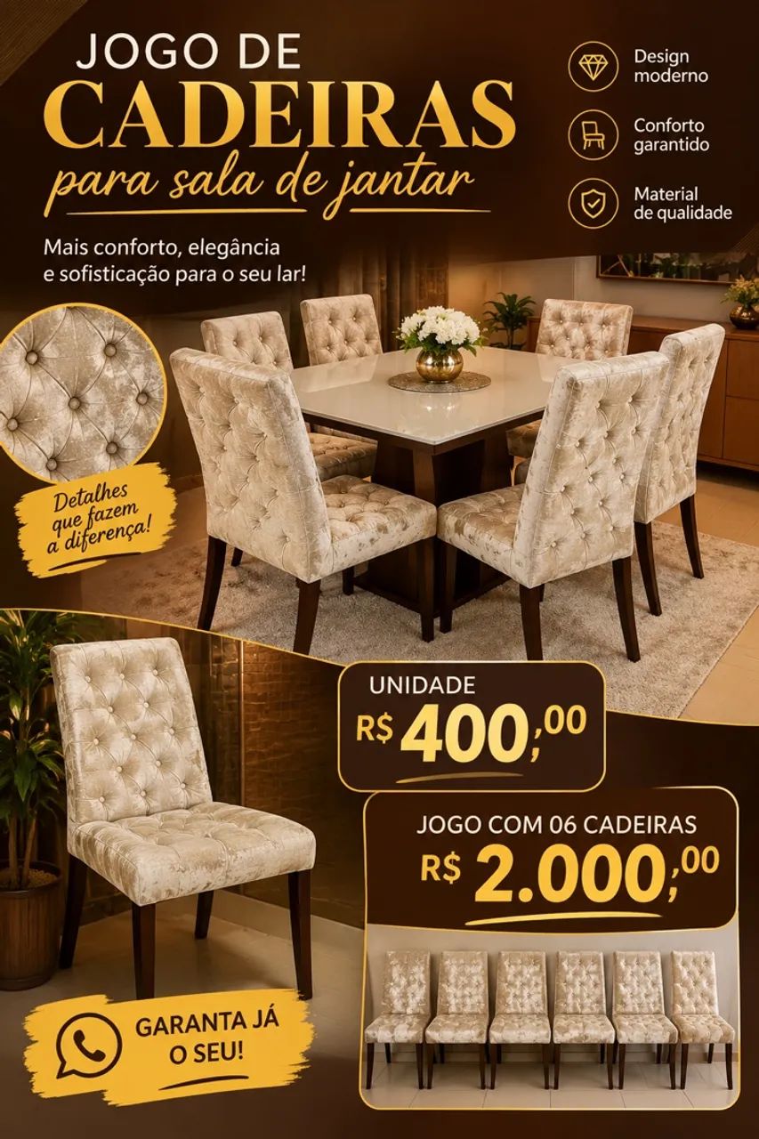 Cadeiras para sala de jantar 