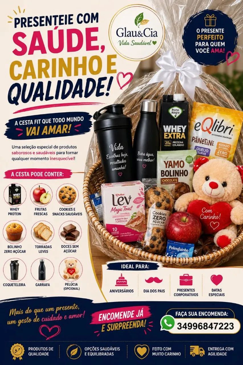 Cesta de café da manhã fitness 