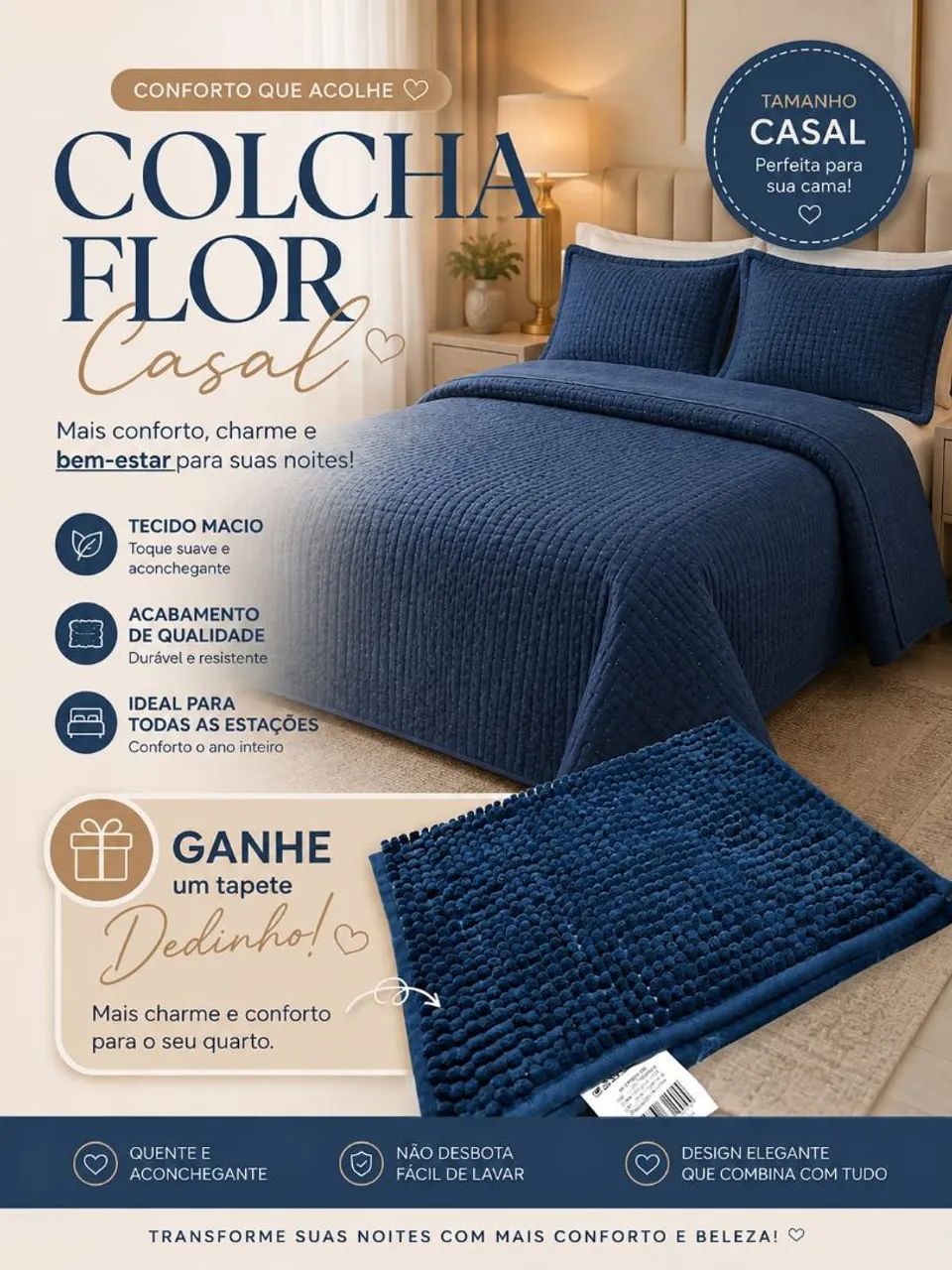 Colcha casal flor