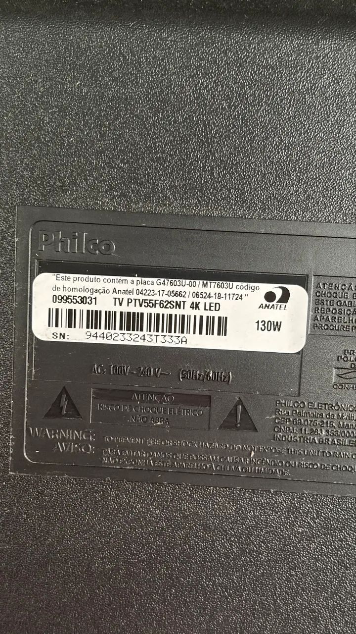 Tv Philco 55 polegadas com problema de led 
