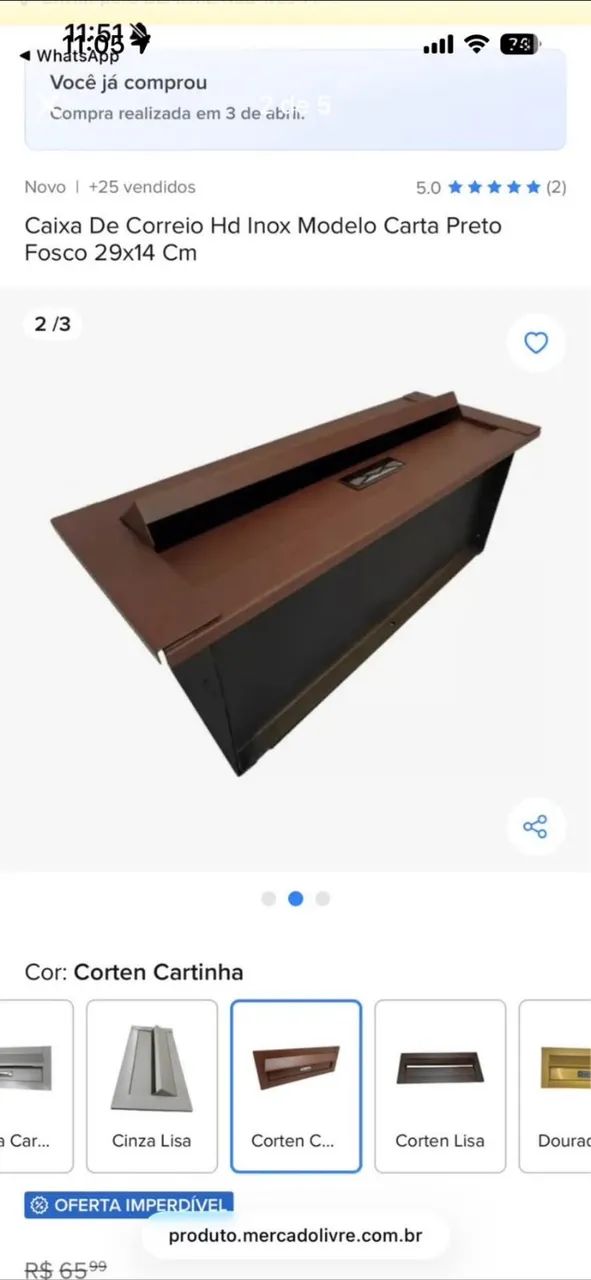 CAIXA DE CORREIO NOVA NO PLASTICO - Foto 2