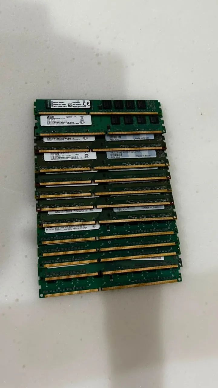 13 memórias ram diversas com defeito