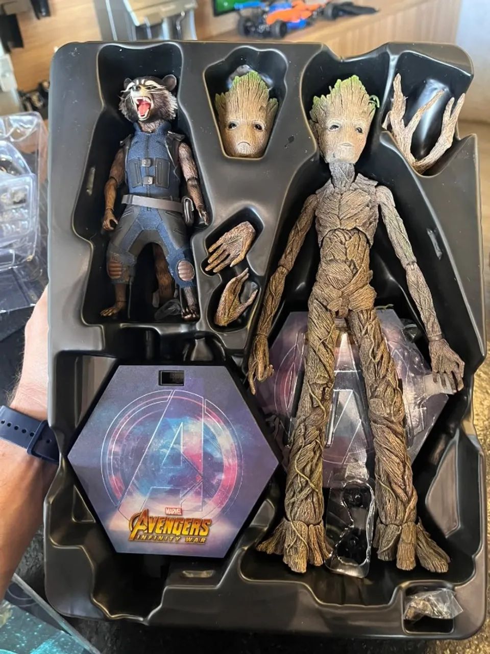 Pack Groot E Rocket  - Hot Toys Infinity War Mms476 - guardioes da galaxia marvel - Foto 5