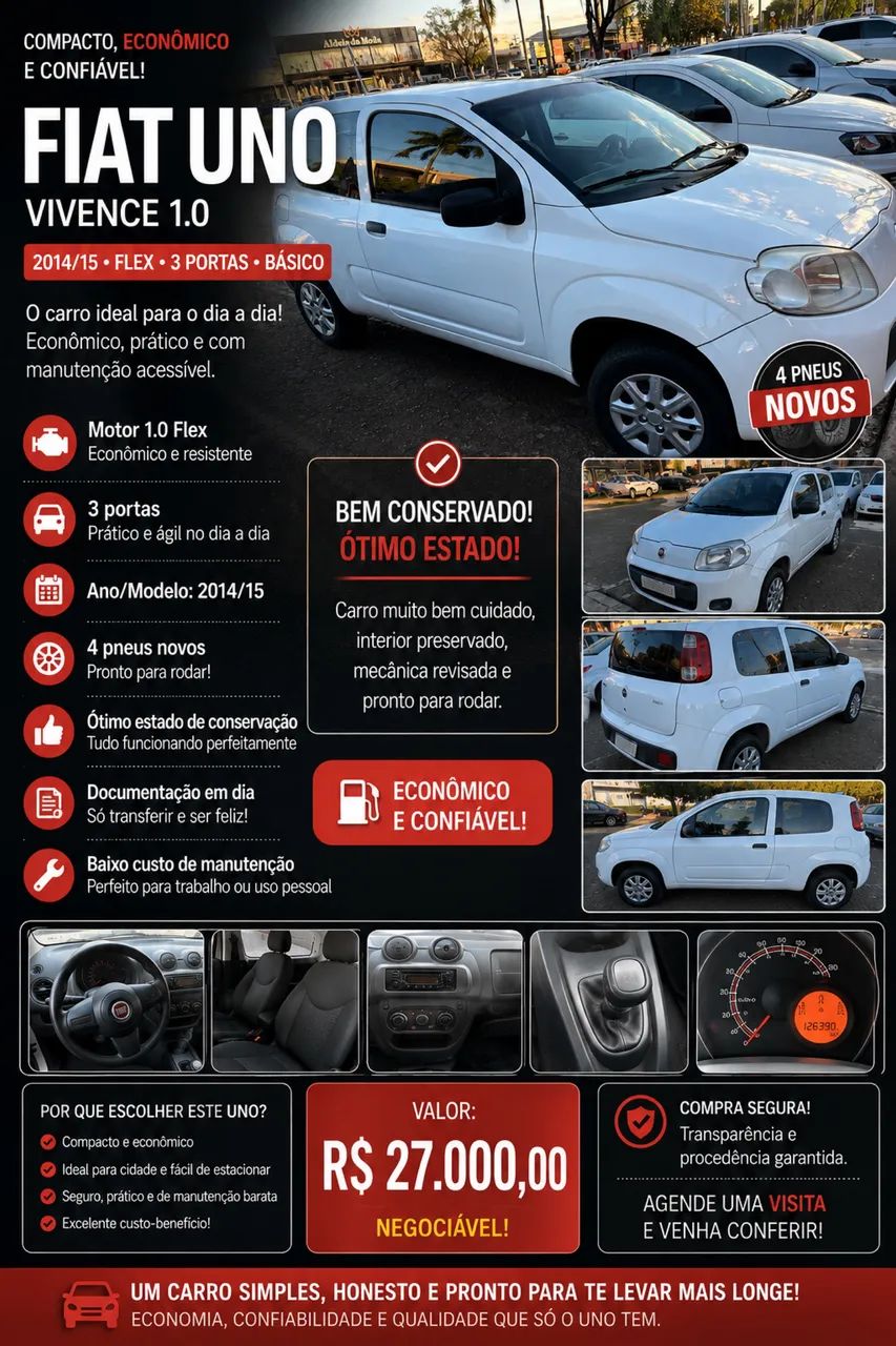 Fiat Uno Vivace/rua 1.0 EVO Fire Flex 8V 5P 2015 - Foto 2