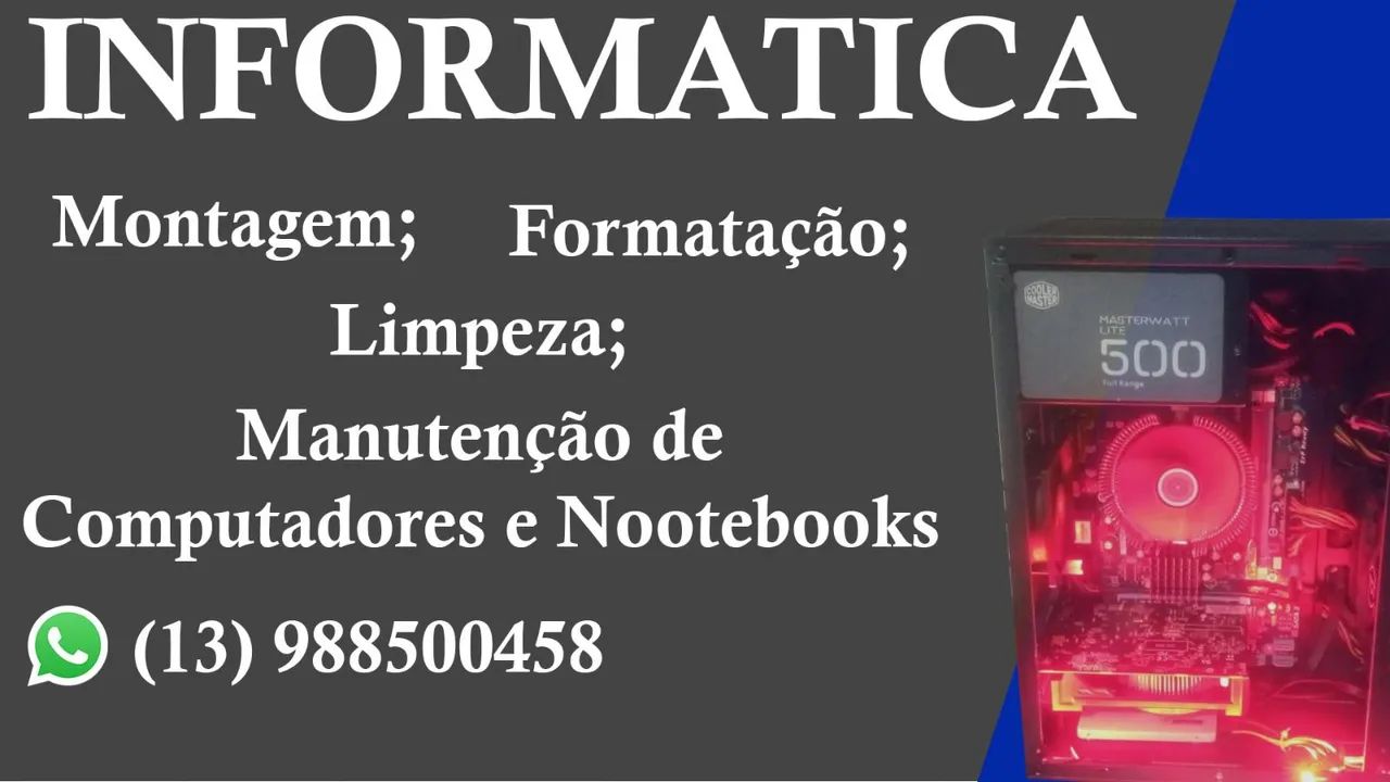 Faço manutenção e montagem de computadores e Notebooks 