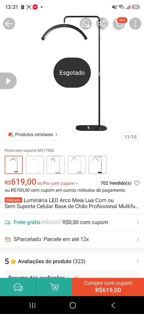 Vendo luminária meia Lua pouco usada - Foto 5
