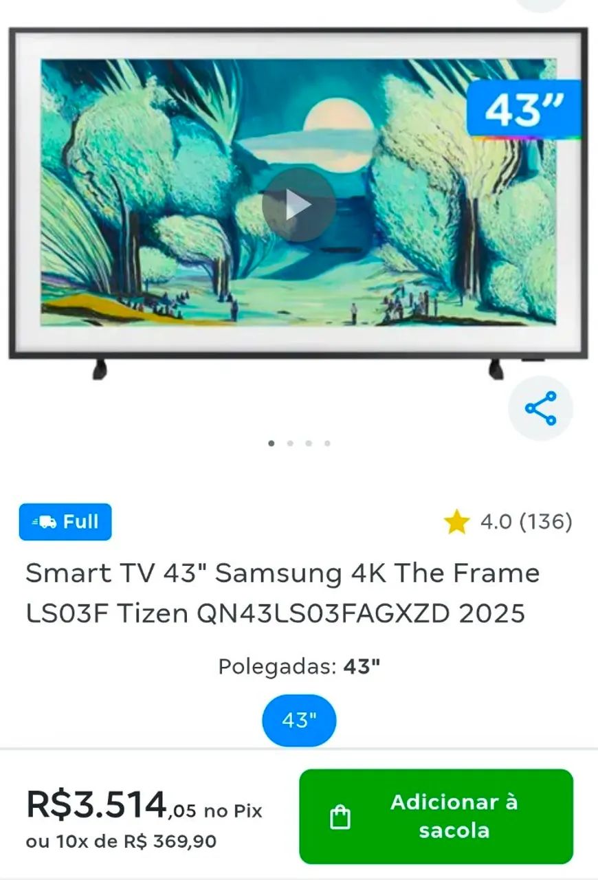  TV Samsung The Frame - Modelo 2025