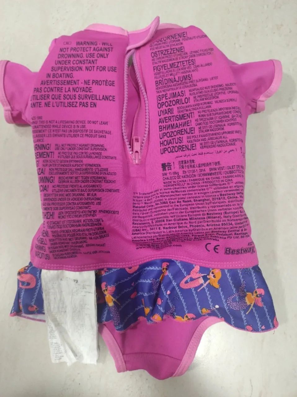 Colete Flutuador Bestway Para Crianças Upf 50+ Rosa - Foto 2