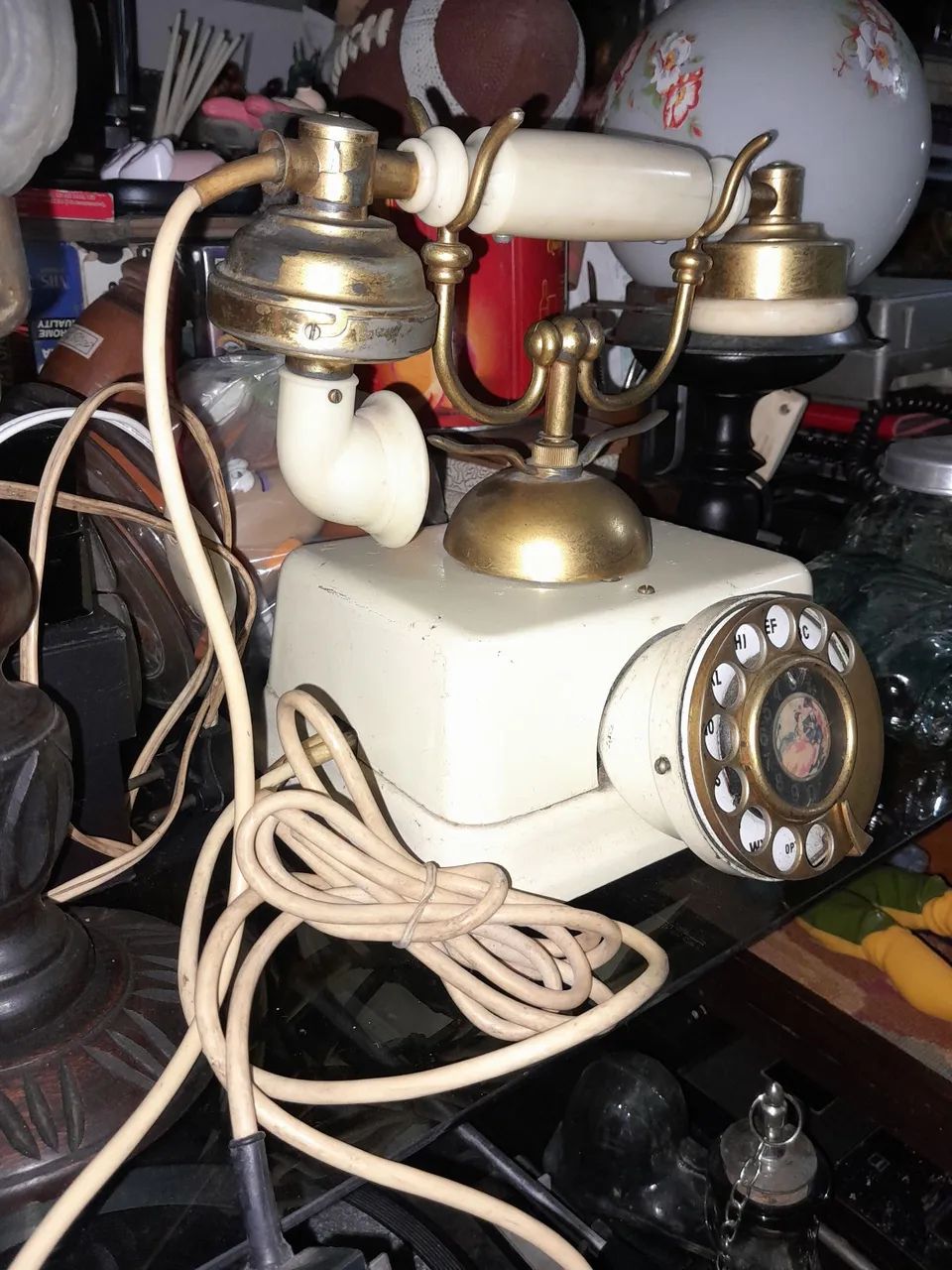 Telefone vitoriano de disco antigo  - Foto 3