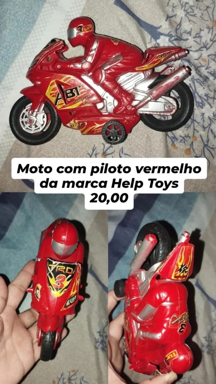 Moto com Piloto da Marca Help Toys