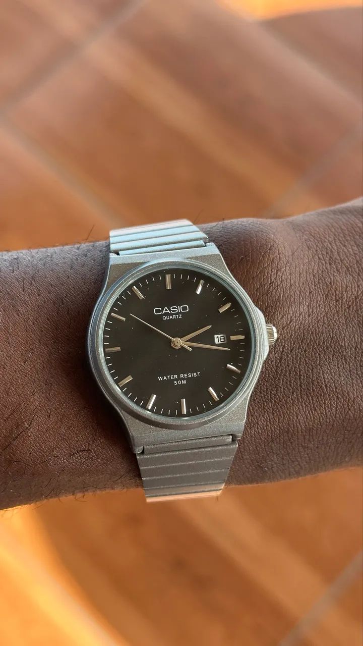 Relógio Casio Quartz Preto Prata - Foto 2